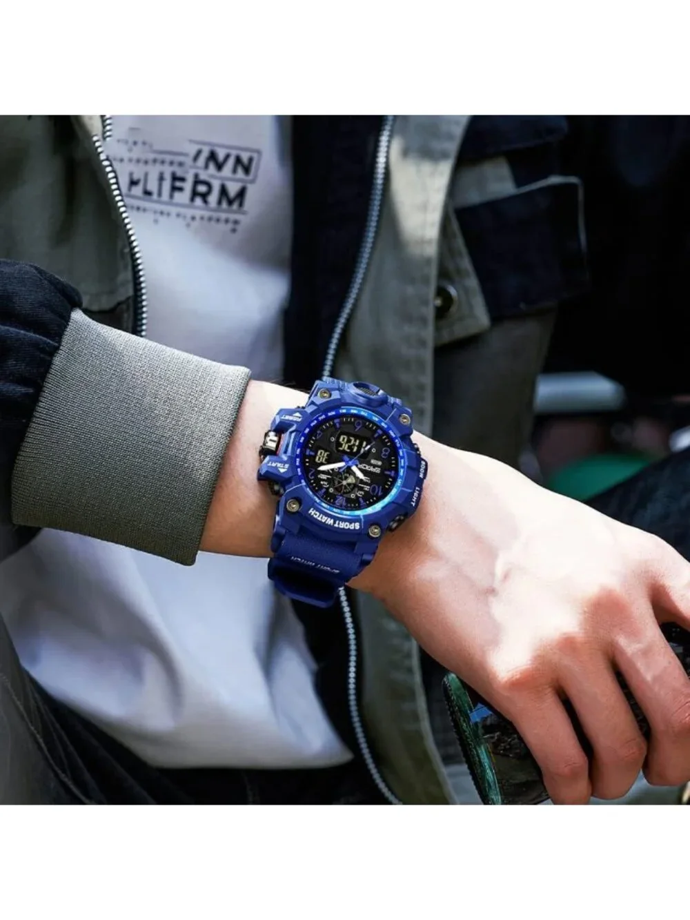 Men's Waterproof Military Sports Watch - Multi-Function LED Alarm & Stopwatch